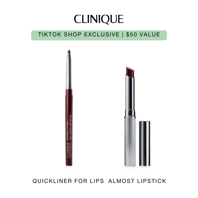 [Clinique] Everyday Lip Duo in 3 Iconic Shades Black Honey, Pink Honey, and Nude Honey | Quickliner for Lips + Almost Lipstick | Non-Drying + No Sharpening | Sheer + Lightweight