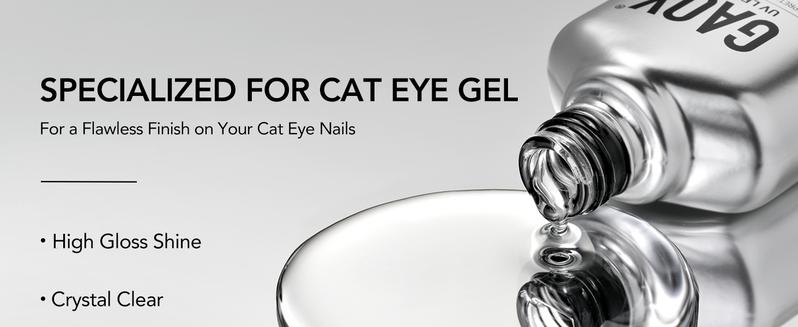 GAOY 16ml Top Coat for Cat Eye Gel, High Crystal Gloss Shiny Long Lasting Top Coat Clear Gel Nail Polish, UV Light Cure