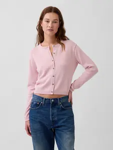 Gap Women's 100% Cotton Relaxed Crop Cardigan Sweater