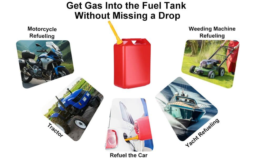 Gas Can Spout Replacement,Fuel Can Spout,Gas Tank Nozzle,Gas Can Nozzle,(3Kit-Yellow) with 3 Coarse Thread Caps & 3 Fine Thread Caps,Flexible Pour Nozzle Suitable,Built in Sealing Ring Prevent Leakage