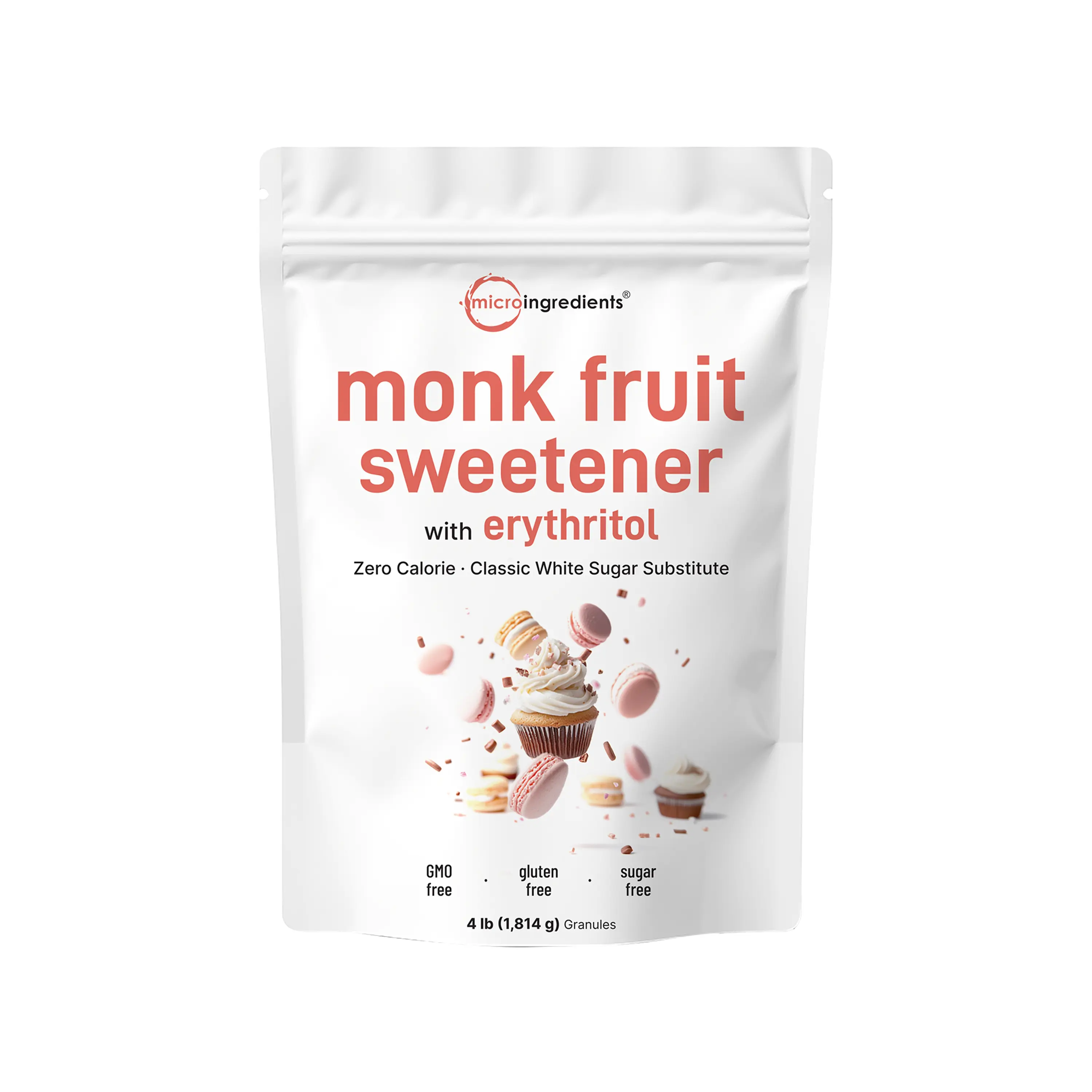 Micro Ingredients Monk Fruit Sweetener Granules, 4lb Natural Flavor