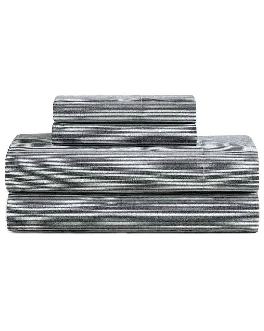 Tommy Hilfiger 200 Thread Count Highland Ticking Stripe Cotton Percale Sheet  Set