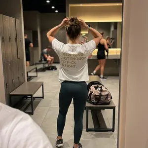 Exercising Just Enough Graphic T-Shirt - Cotton Crewneck Short Sleeve for Men & Women, Casual Funny Gym Streetwear, Everyday Comfort Top