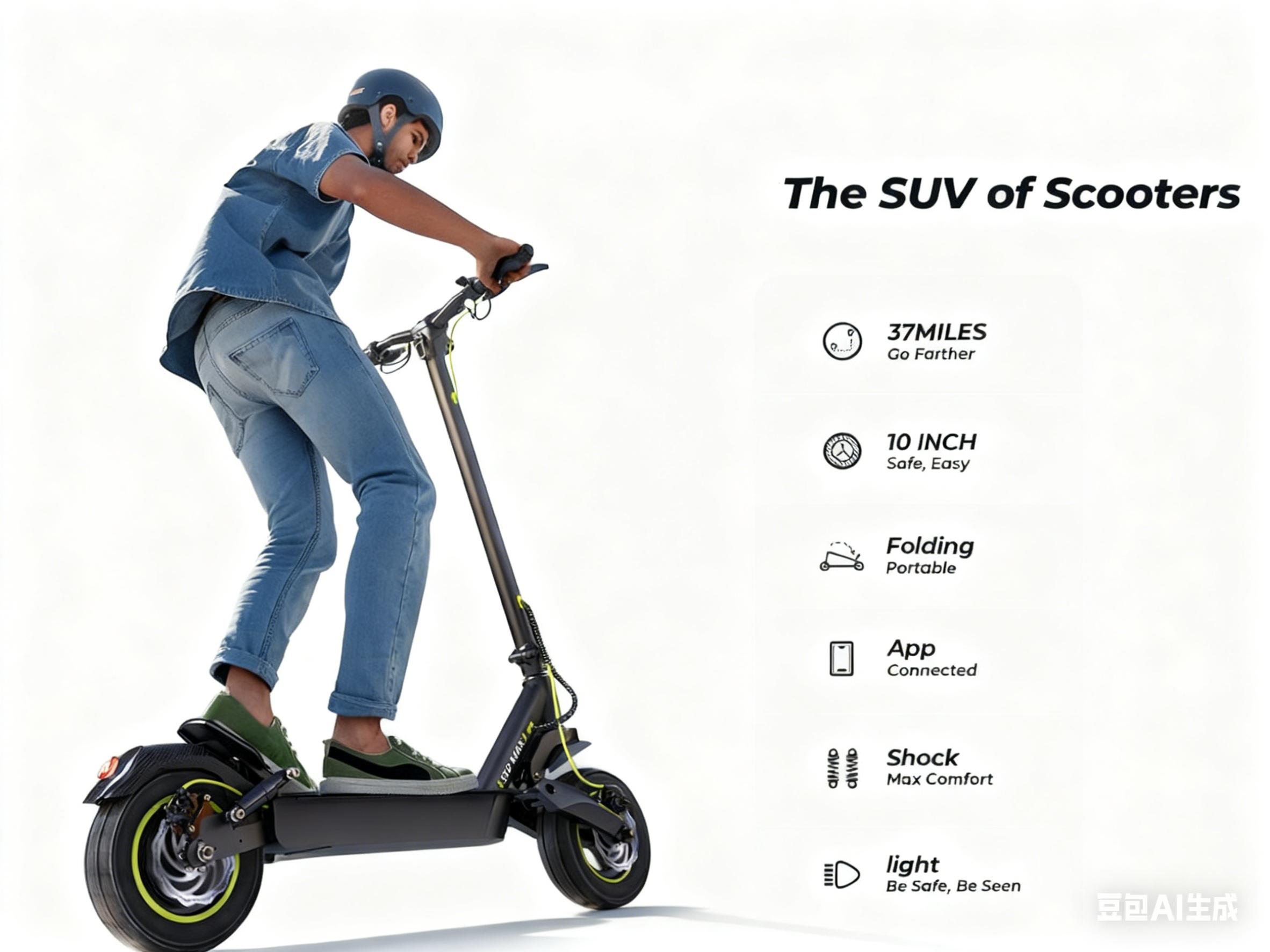 【Spring Sale】High-End School Electric Scooters, 10' Off Road Tires, 28MPH/21MPH Max Speed,1000W/750W Motor, 37/35 Miles Long Range, Foldable Commuter Electric Scooter with Dual Suspensions, Dual Braking& App Control SpringStatements