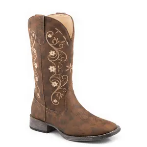 Roper Womens Brown Faux Leather Bailey 12In Cowboy Boots