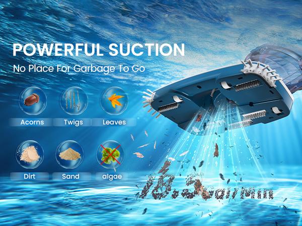 【Spring Cleaning】Enhulk PooCl Vacuum for Above Ground Pool with Telescopic Pole, Running time up to 1H, Handheld Design with Powerful Suction up to 18.5 gallon/min