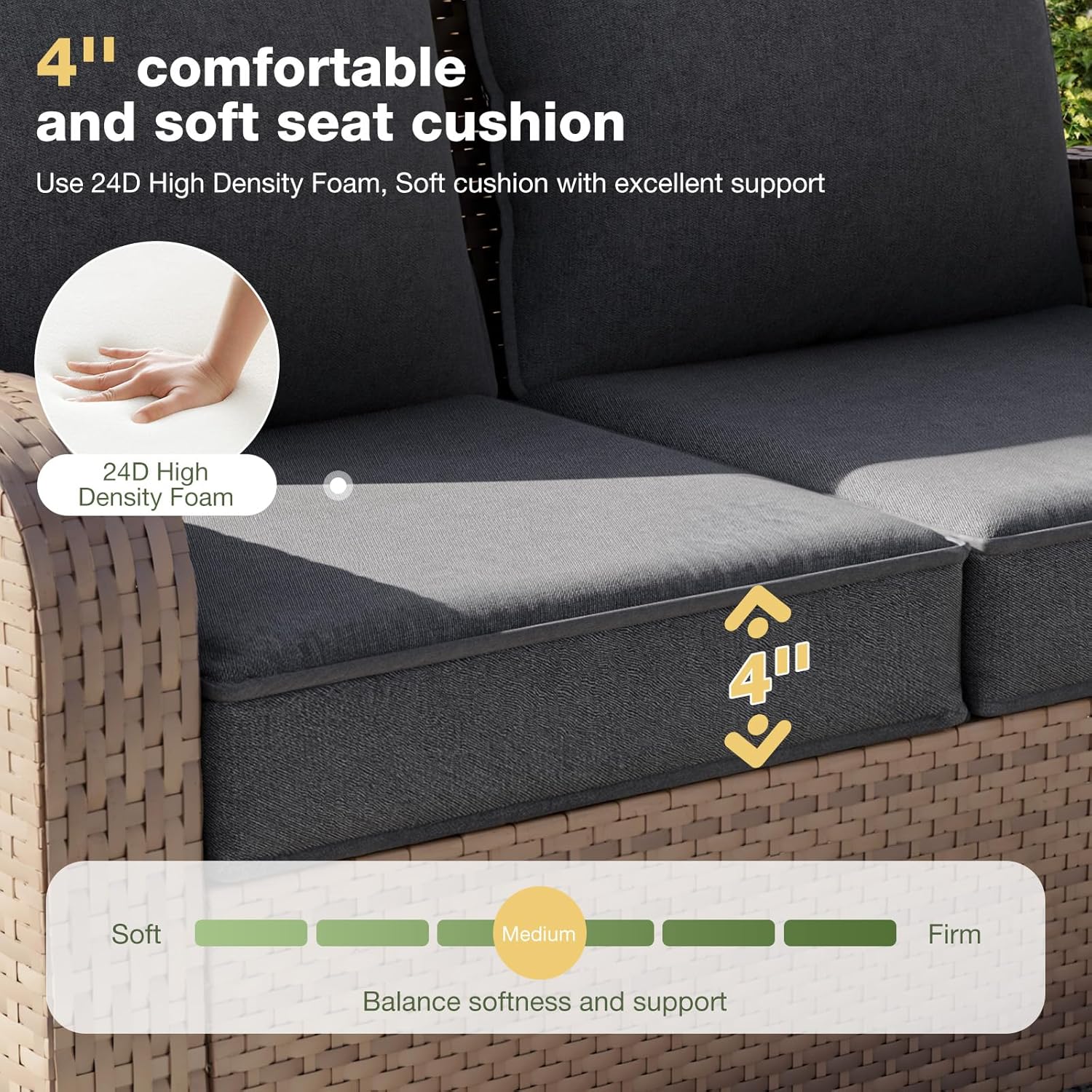 Aoxun 4-Piece Outdoor Replacement Cushions, Deep Seat Cushions for Patio Furniture, Waterproof & Fade Resistant, Couch Cushions for 4-Seat Patio Conversation Sets, Sky Blue Aoxun 4-Piece Outdoor Replacement Cushions, Deep Seat Cushions for Patio Furniture, Waterproof & Fade Resistant, Couch Cushions for 4-Seat Patio Conversation Sets, Sky Blue