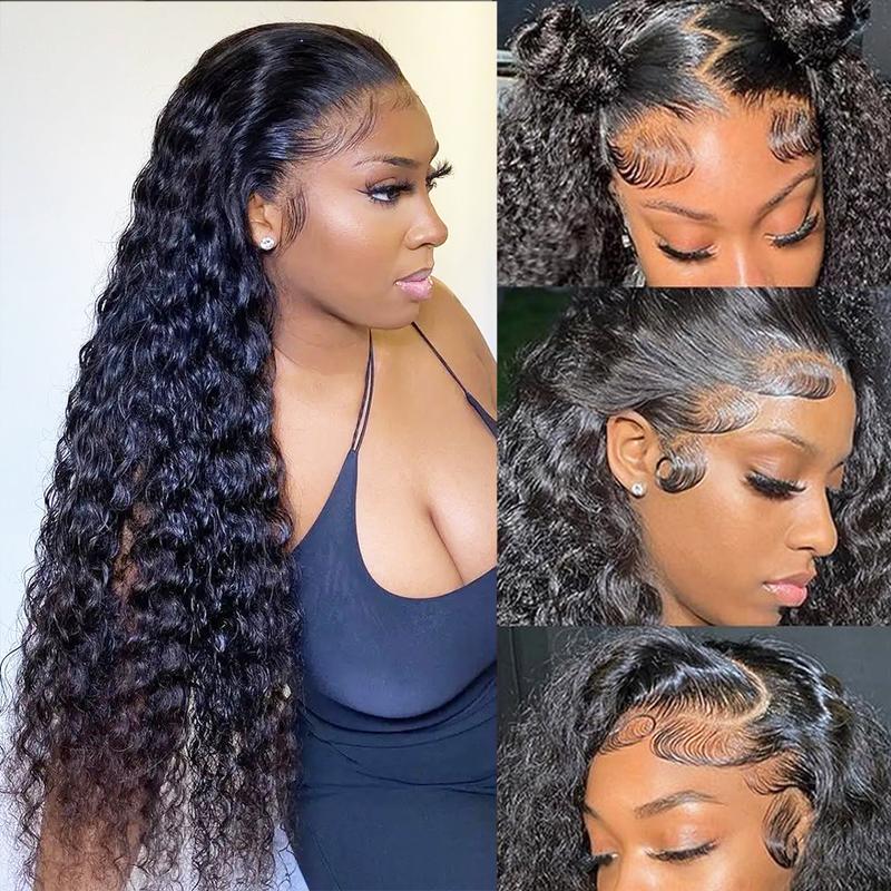 【HOT】FORGIRL FOREVER 13x6 Water Wave Lace Frontal Wig 180% Density Straight Human Hair Lace Front Wig Pre plucked Deep Curly Wave Wig For Women