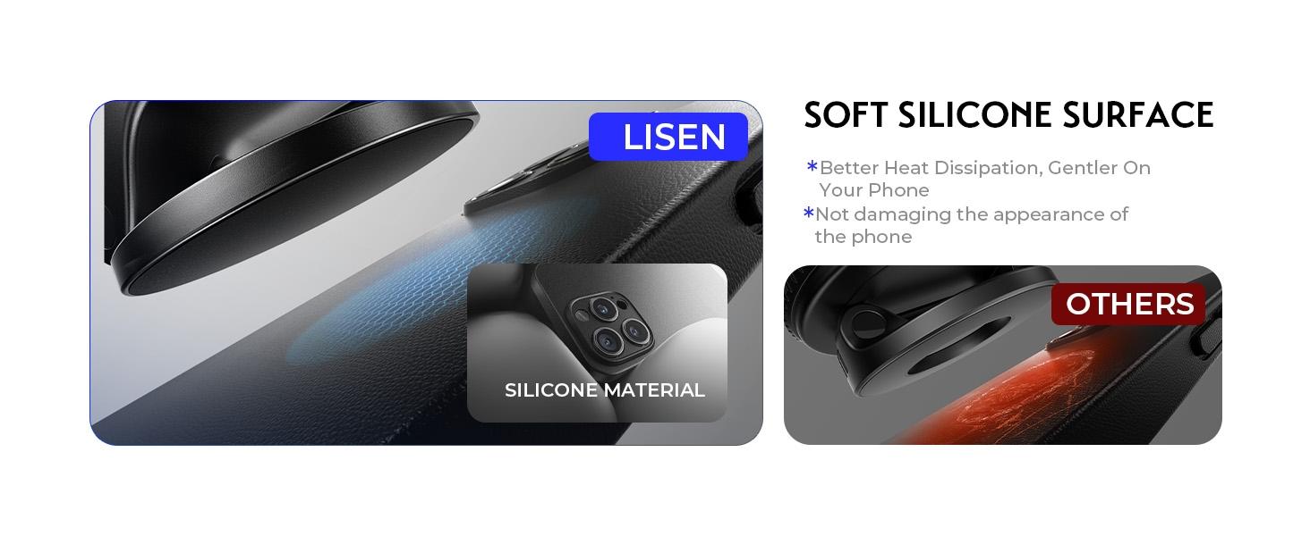 LISEN Vacuum Magnetic Phone Charger， [ SuctionPro ] 25W Wireless Car Charger, Suction Cup Phone Holder,360° Vacuum Magnetic Phone Holder for iPhone 17 Pro Max Air 17-12,Samsung S25 with MagSafe Case