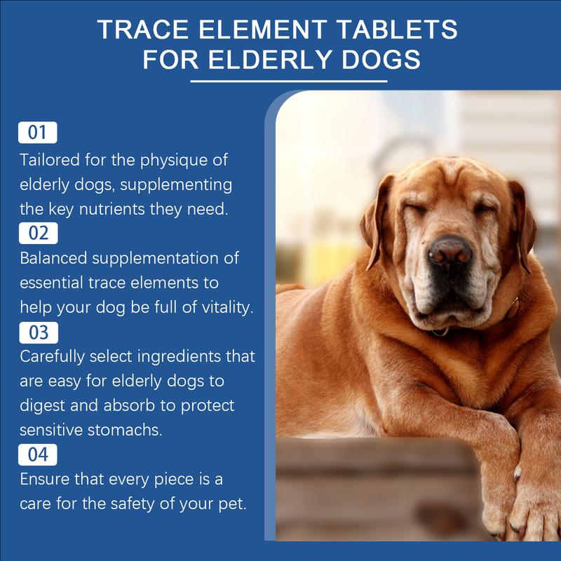 Senior  Elemental Minerals Tablets - Promotes Nervous System Health and Enhances Overall Well-being - Calcium Supplement for Senior Dogs - Calcium Tablets for Senior Dogslitter pellets, spray, litter tray, litter box, removal