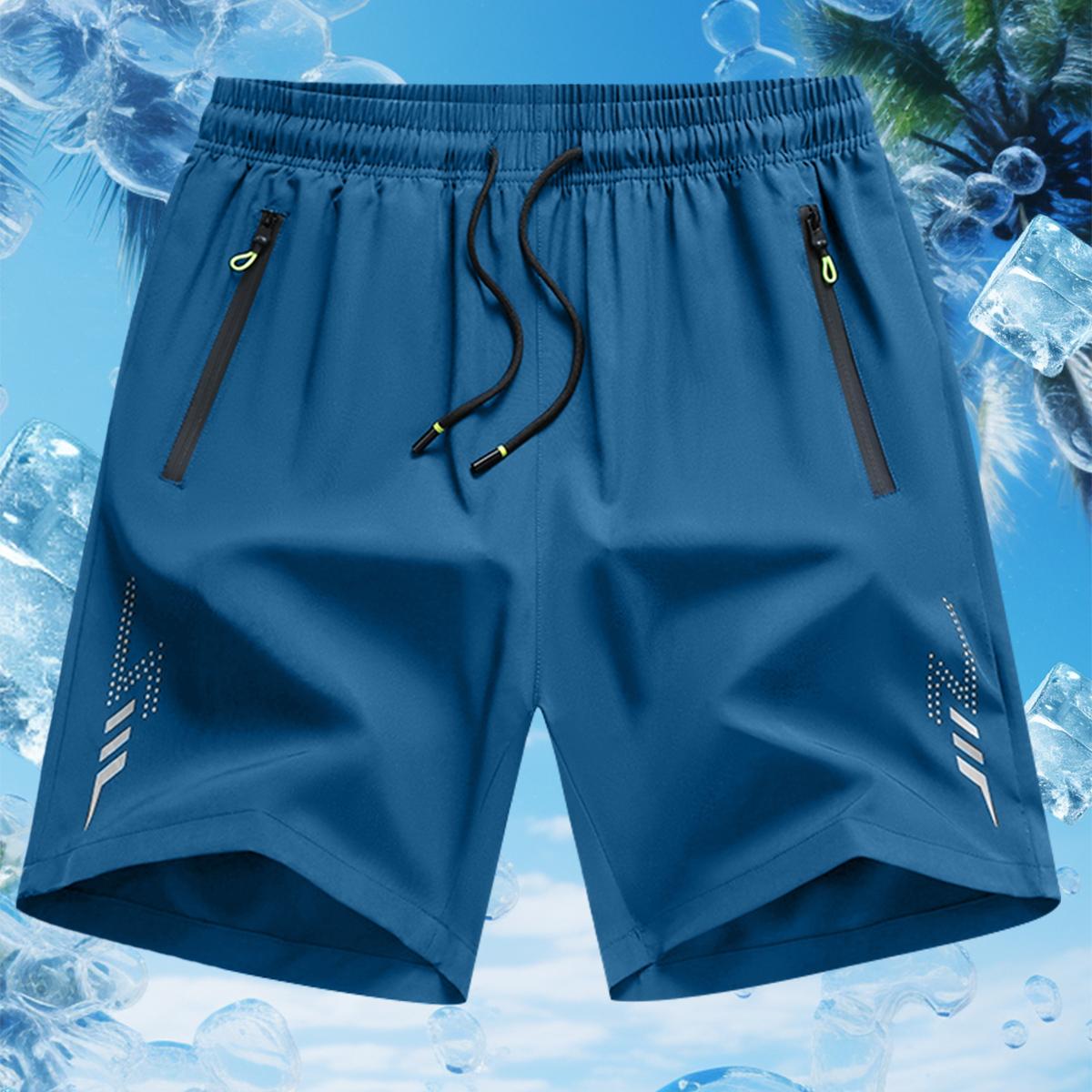 Men's Sports Casual Shorts Quick Dry Slight Stretch Breathable Shorts, Regular Fit, Zipper Drawstring, Perfect for Casual Everyday Wear workout gear