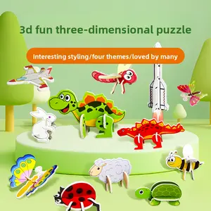 3D Fun Pop-Out Puzzle Set – 4 Exciting Themes (Animals, Dinosaurs, Insects, Planes & Tanks) | 100 Pieces Total | Engaging 3D Shapes | Creative STEM Toy for Kids