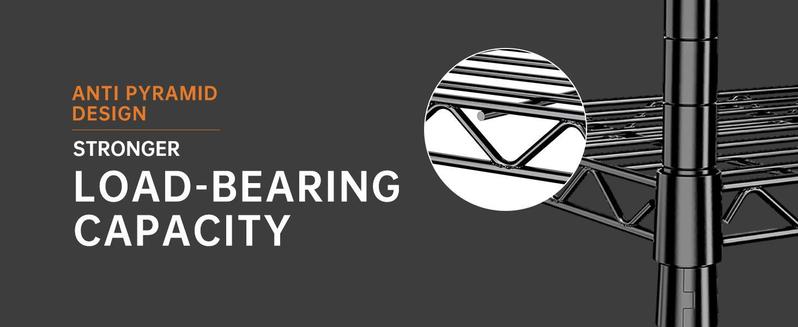 【Garage Corner Shelves】Raybee 6-Tier 75''H Storage Shelves,Adjustable Wire Grid Metal Storage Shelving Units,Versatile Utility Rack for Laundry,Pantry,garage,Kitchen,Bathroom,Conservatory Garden Plant Organiser,35‘’D*18''W*75‘’H,Black