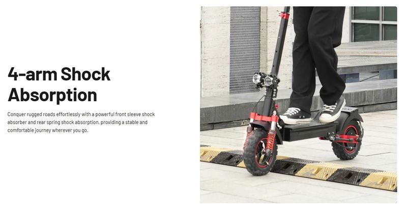 【Holiday Haul】EX5S Off-road Foldable Electric Scooter 1000W 11" Pneumatic Tubeless Tires 28MPH Speed Long Range of 40Miles High-Performance Dual-Suspension Electric Scooter Powerful Adult Commuting urban Electric Scooter, Adjustable Height, 48V 15Ah