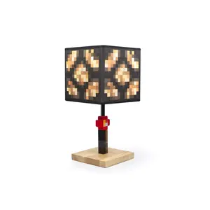 Minecraft Glowstone 14 Inch Corded Desk LED Bedside Night Light Lamp for Gamers