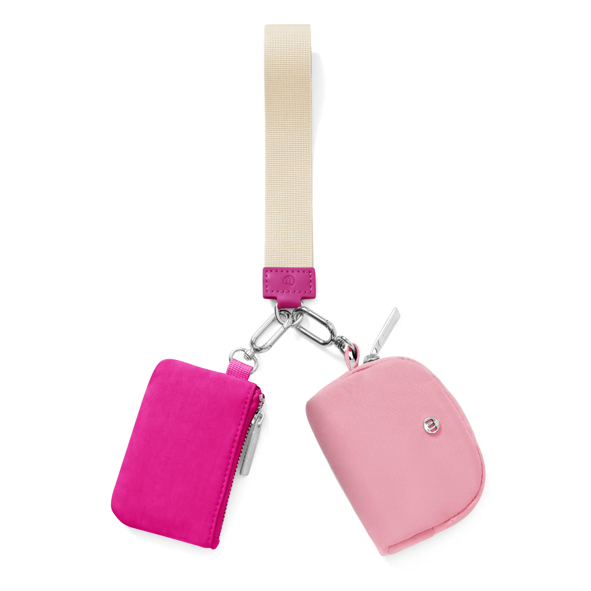 Shopxtoc Dual Pouch Wristlet Keychain Wallets for Women with Detachable Zipper Coin Purse - Small and Portable Mini Card Wallet