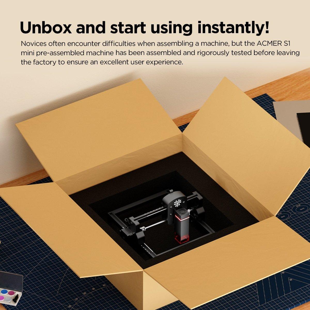 ACMER S1 6W Laser Engraver & Cutter - 10000mm/min, All-in-One, High Precision - Engrave Wood, Acrylic, Leather, Ceramic - Festive Decor Maker ACMER S1 6W Laser Engraver & Cutter - 10000mm/min, All-in-One, High Precision - Engrave Wood, Acrylic, Leather, Ceramic - Festive Decor Maker