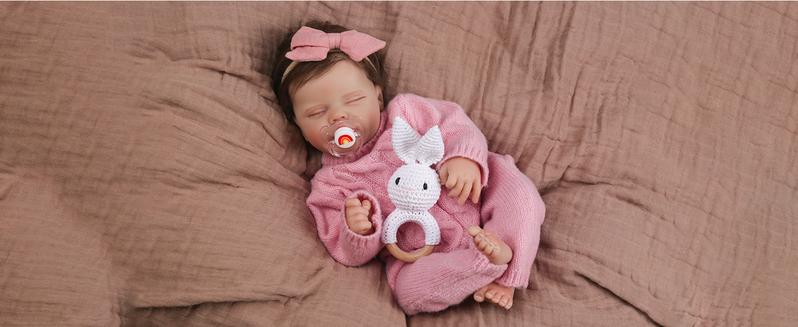 [WOOROY] Reborn Baby Doll New Released - Excellent Gift for Birthday Christmas Gift and New Year, 18 In Realistic Sleeping Newborn Girl Doll, Lifelike Doll with Weighted Soft Cloth Body, Handmade Gift Toy with Accessories Gift Toys for Kids 3+