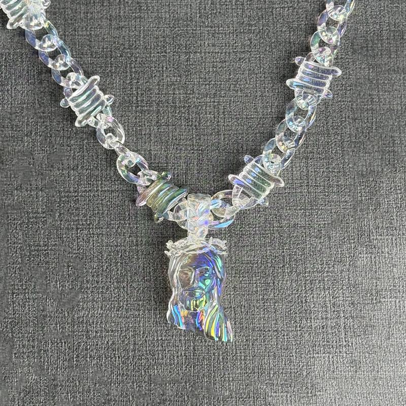 Jesus Pendant Necklace - Faith Fashion, Trendy Accessories, Personalized Gift, Men's Jewelry, Acrylic Jewelry ,Chunky Transparent Acrylic Jesus Pendant Necklace for Men, Christian Gift, Hip-Hop Style, -Christmas gifts-TikTokShopBlackFriday Jesus Pendant Necklace - Faith Fashion, Trendy Accessories, Personalized Gift, Men's Jewelry, Acrylic Jewelry ,Chunky Transparent Acrylic Jesus Pendant Necklace for Men, Christian Gift, Hip-Hop Style, -Christmas gifts-TikTokShopBlackFriday