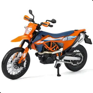1/12 Scale 690 SMCR Style Dirt Bike Die-Cast Model – Off-Road Motorcycle Replica with Realistic Suspension and Tire Tread Details, Collectible Moto Gift for Kids and Adults Orange