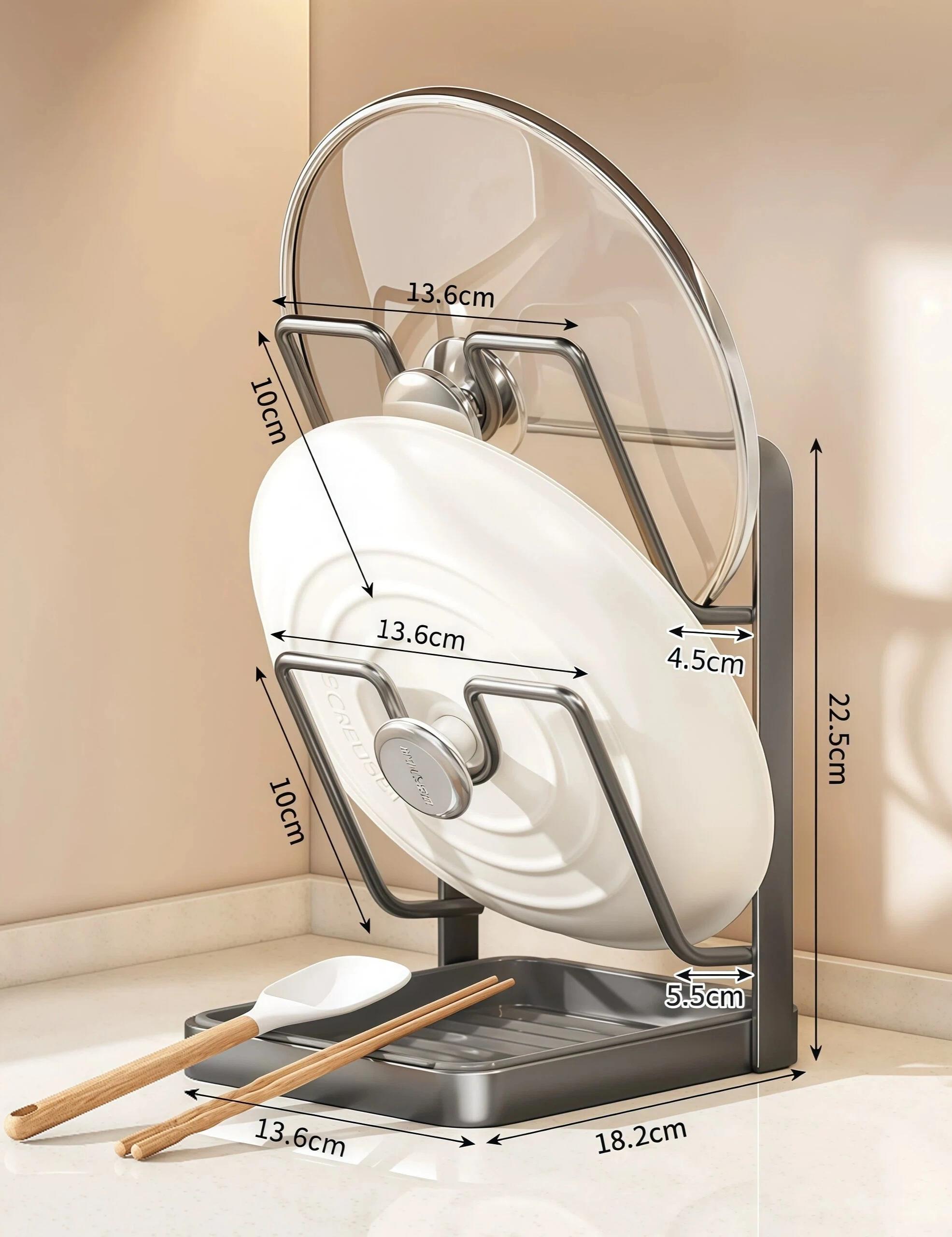 JointlyCreating Multi-Functional Kitchen Organizer Rack Holds Lids Cutting Boards Non-Slip Durable Double Layer