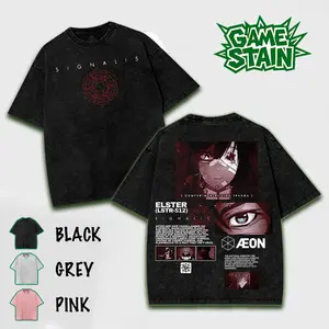 SIGNALIS Game Acid Washed Sweater, Tshirt, 2 sided Printed Unisex Washed Sweater game merch Cotton Streetwear Top Black Clothes Crewneck Apparel