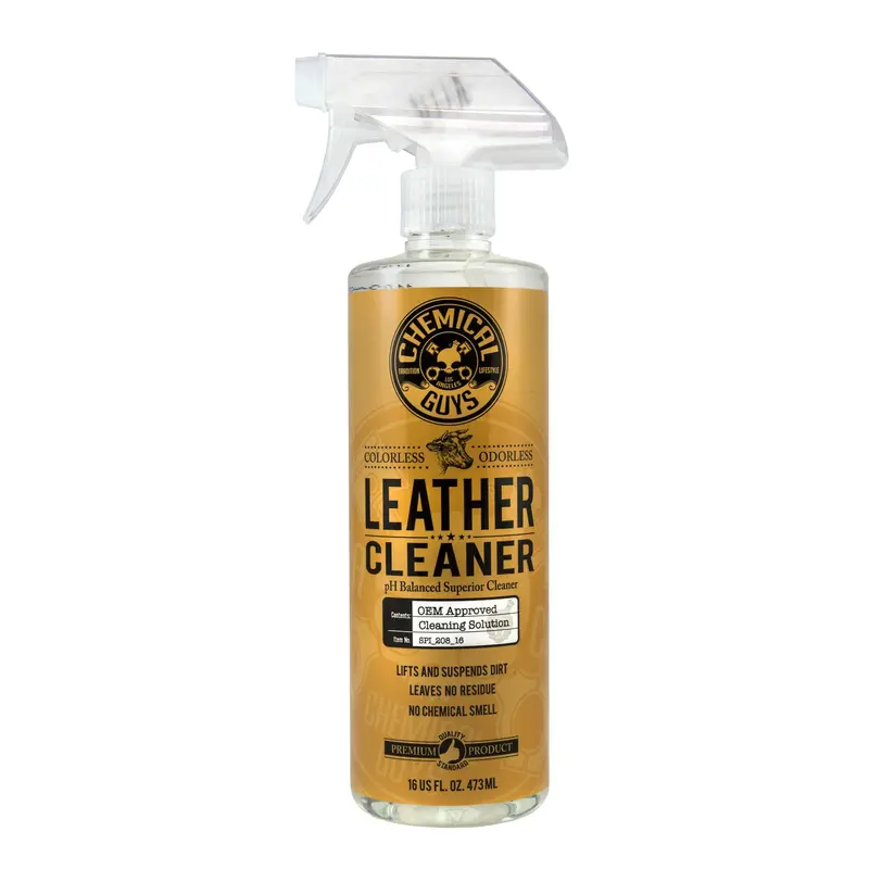 CHEMICAL GUYS Leather Cleaner - pH-balanced, UV protection, restore & protect leather, removes oil and stains, draws out dirt and oil, cleans leather