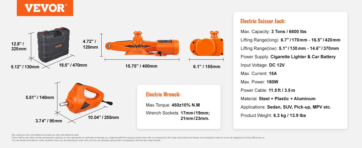 VEVOR Electric Car Jack Set, TikTokShopBlackFriday, Max 5 Ton/11023 LBS Hydraulic Jack/Scissor Jack with Electric Impact Wrench, Built-in Inflatable Pump and LED Light, Portable Car Lift for SUV MPV Sedan Truck Change Tires Garage Repair VEVOR Electric Car Jack Set, TikTokShopBlackFriday, Max 5 Ton/11023 LBS Hydraulic Jack/Scissor Jack with Electric Impact Wrench, Built-in Inflatable Pump and LED Light, Portable Car Lift for SUV MPV Sedan Truck Change Tires Garage Repair