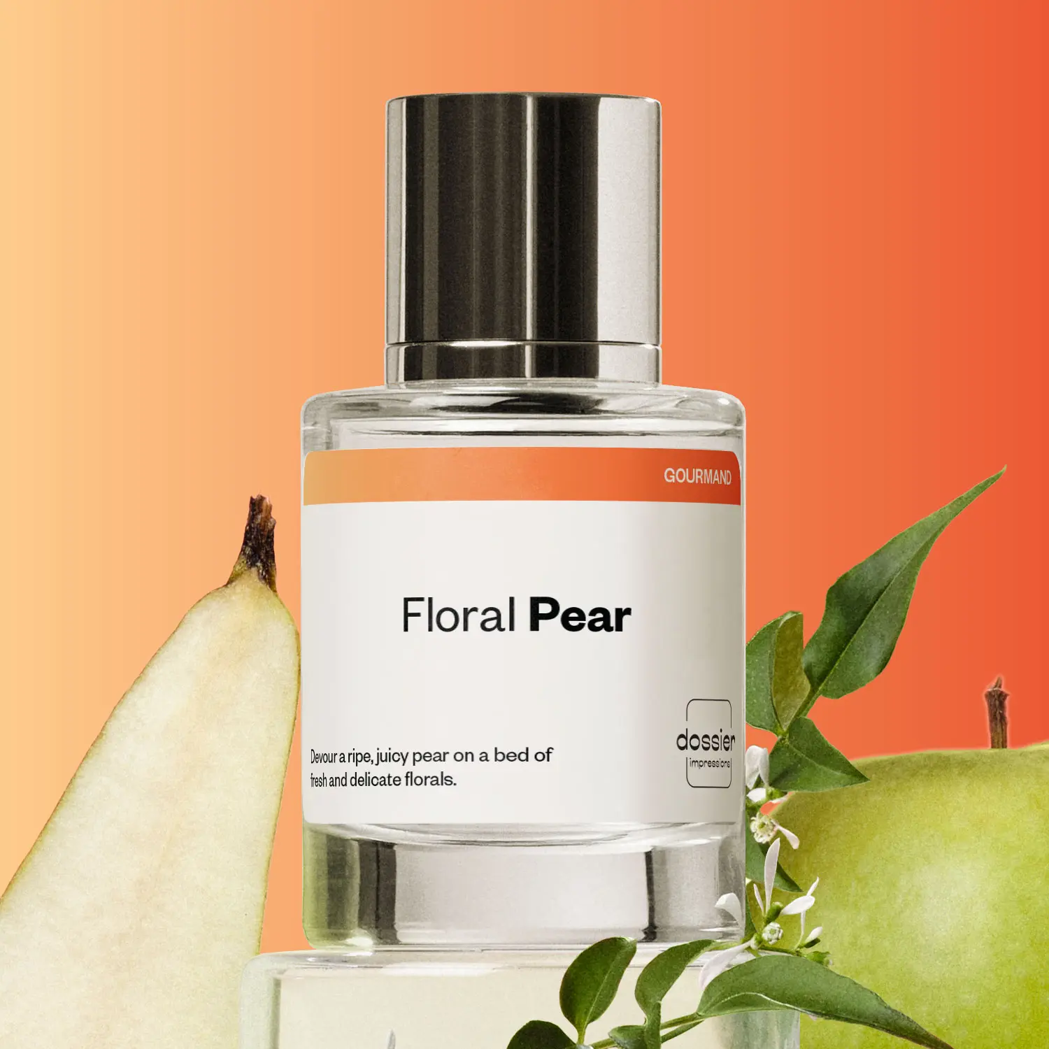 Floral Pear, Dossier, Unisex Perfum, Eau de Parfum, 50ml, Pear, Bergamot, Watermelon, Rhubarb, Rose, Orange Blossom, Musk, Amber