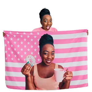 Tapestry Decor Custom Pink America Flag Tapestry, Personalized Flags, Design Your Image Funny Tapestry Poster, for Decorate, Clubs, Concerts, Bars, University, Dormitories, Living, Rooms, Bedrooms, 30x40 40x60 50x60 60x80 60x90 inch Outdoorfun Decoration