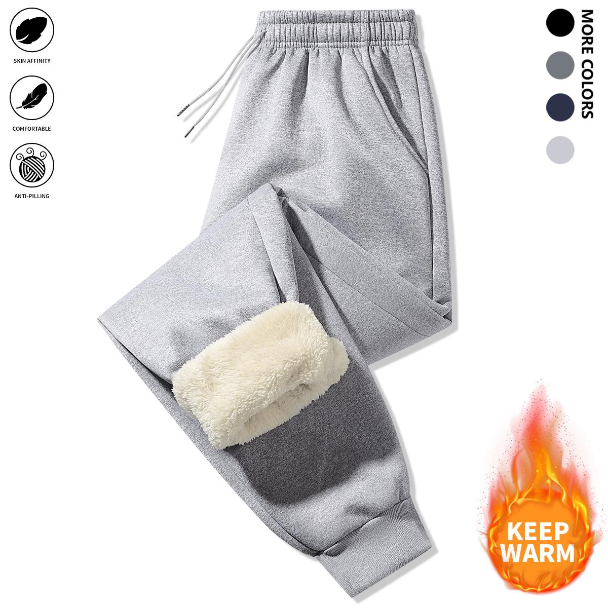 Men's warm fleece outdoor pants, windproof and durable, suitable for skiing and hiking, casual with pockets, stylish warm design Men's fleece outdoor pants - windproof, durable