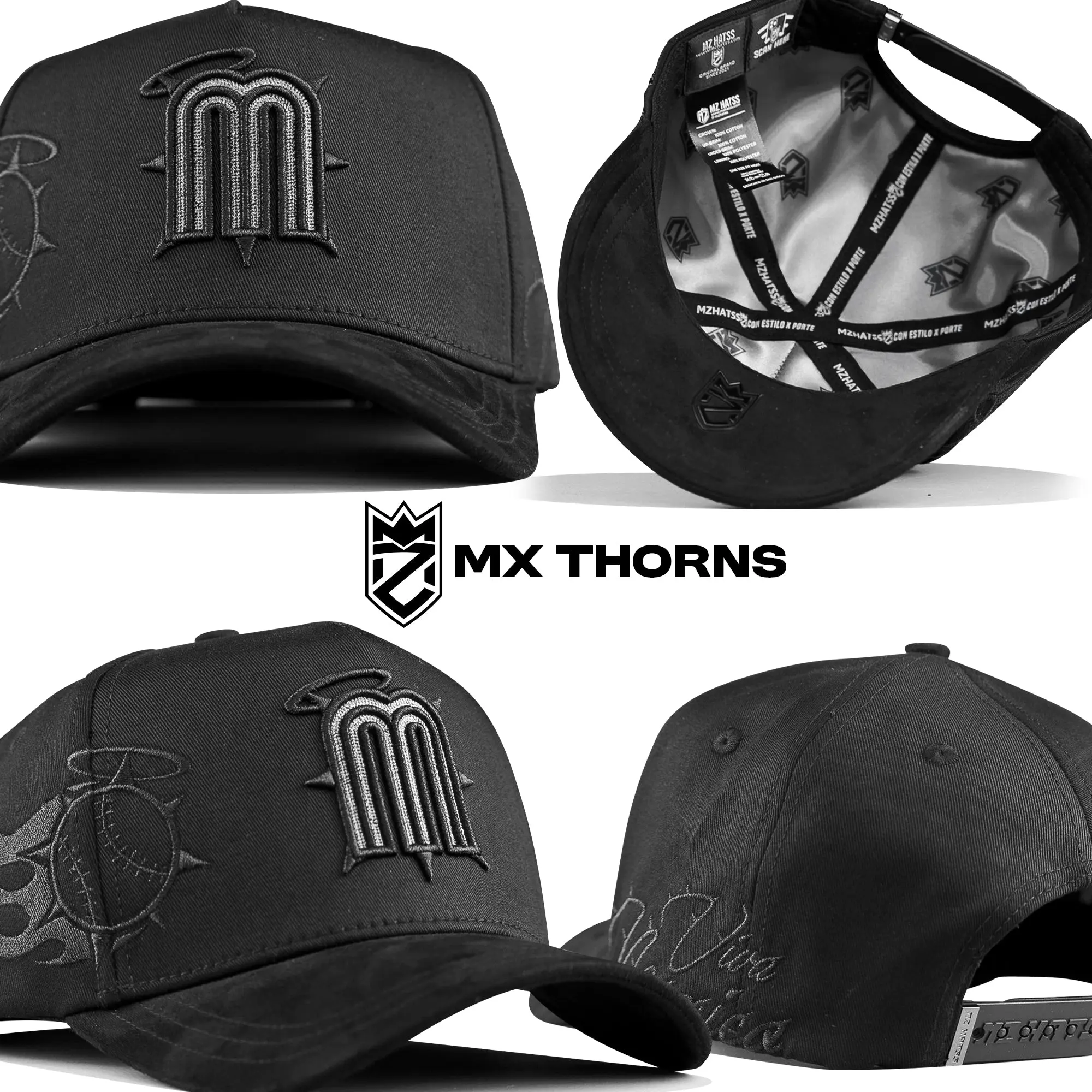 Thorns Legends Embroidered Snapback Hat, Premium Black Streetwear Style with an Adjustable Fit, Limited Edition, Embroidery Adjustable Hat