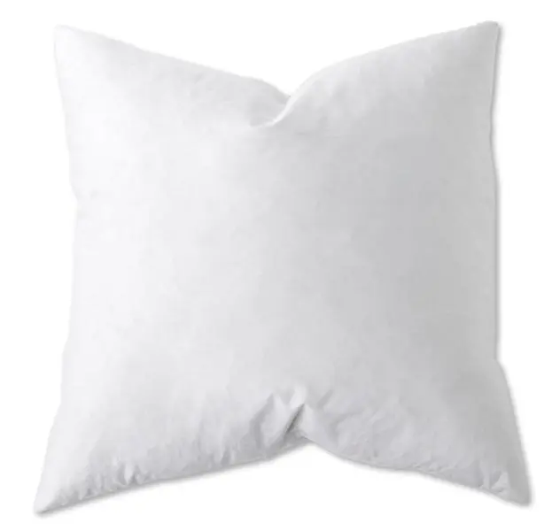 Pack of 2 Euro Down Alternative Pillows - 26x26 in, 200TC Cotton Shell, Microfibre Fill, Sunflower EDA-26 White, Machine Washable, Indoor Bedding Pillow, Default