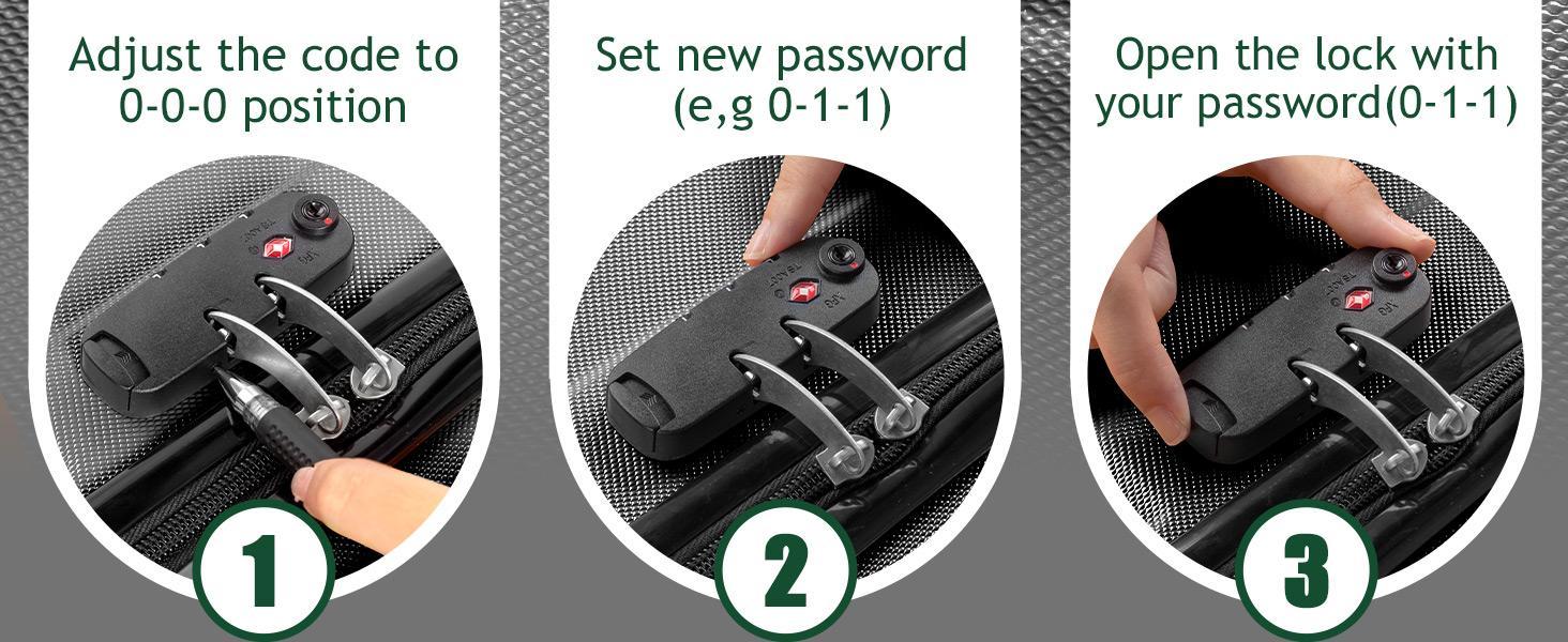 Ubesgoo 3-Piece Luggage Set Travel Lightweight Suitcases With Rolling Wheels,20in,24in,28in, TSA Lock & Moulded Corner, Carry On Luggages For Business, Trip