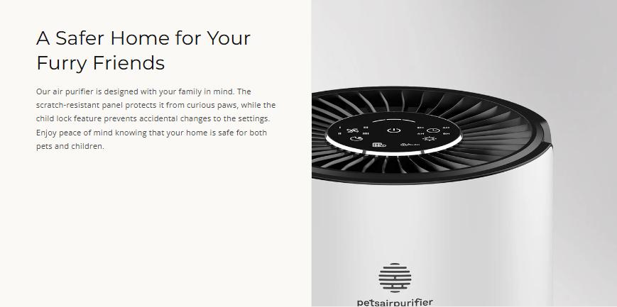 Pet Air Purifier for Home, 3-in-1 HEPA Filter Captures Pet Dander, Odors & Hair, Quiet Air Cleaner for Dogs & Cats