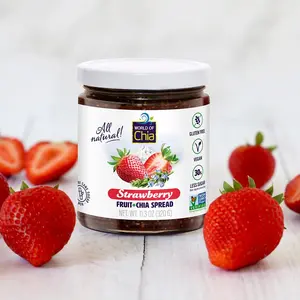 World Of Chia Strawberry Chia Spread | Real Fruit · No Added Pectin, Omega-3 & Fiber, Vegan Gluten-Free Fruit Spread, Pure Cane Sugar, 10.6 oz