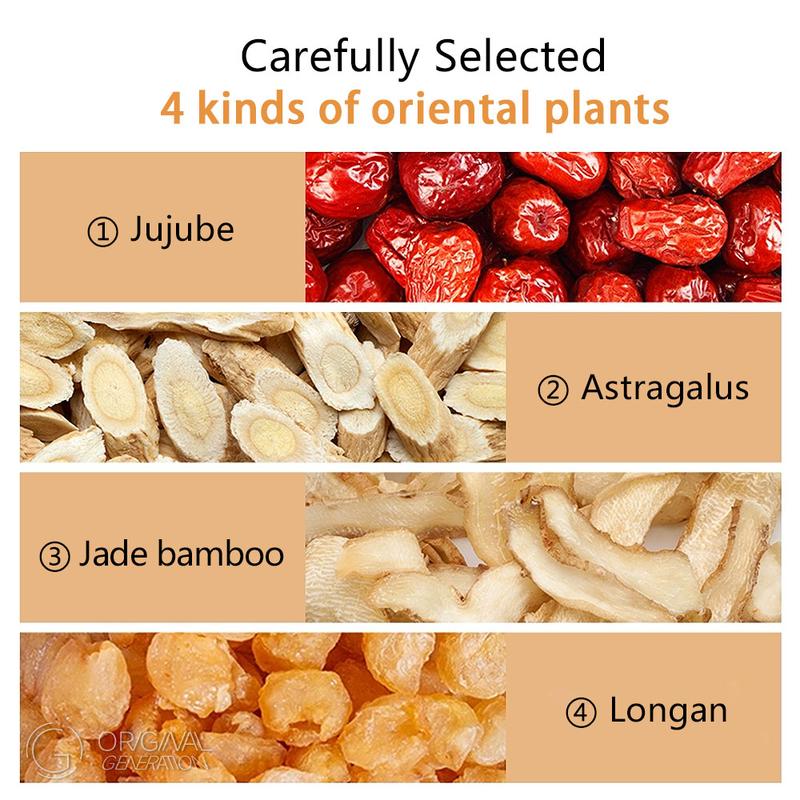 Energy Boost Tea 5 Cartons Ginseng Tea 11g-Carton With Ginseng, Red Dates, Bamboo, Longan