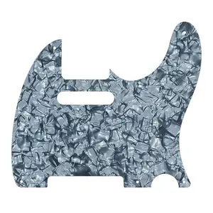 5-Hole Telecaster Pickguard - 4-Ply Gray Pearl
