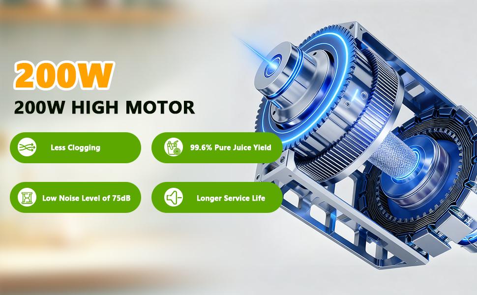 COWSAR Cold Press Juicer, 4.35" Large Feed Chute Electric Juicer Machine, High Juice Yield Slow Masticating Juicer for Whole Vegetables & Fruits, Easy Assemble & Cleaning