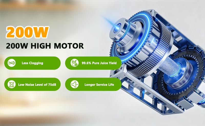 COWSAR Cold Press Juicer, 4.35" Large Feed Chute Electric Juicer Machine, High Juice Yield Slow Masticating Juicer for Whole Vegetables & Fruits, Easy Assemble & Cleaning