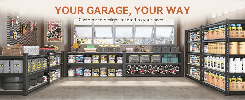 TryLazy Garage Shelves Classic 5-Tier Metal Storage Shelving Unit Height Adjustable Versatile Utility Rack for Craft Warehouse Pantry Kitchen Organiser