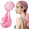 Women's Adjustable Reversible Satin Protective Bonnet - 2-in-1 Dry & Grooming Cap, 80G Dual-Layer Satin Sateen + Handmade Netting, Breathable Accessory for Curl Products, Anti-Frizz, Hair-Moisturizing, Overnight Heatless Styling,familyfun