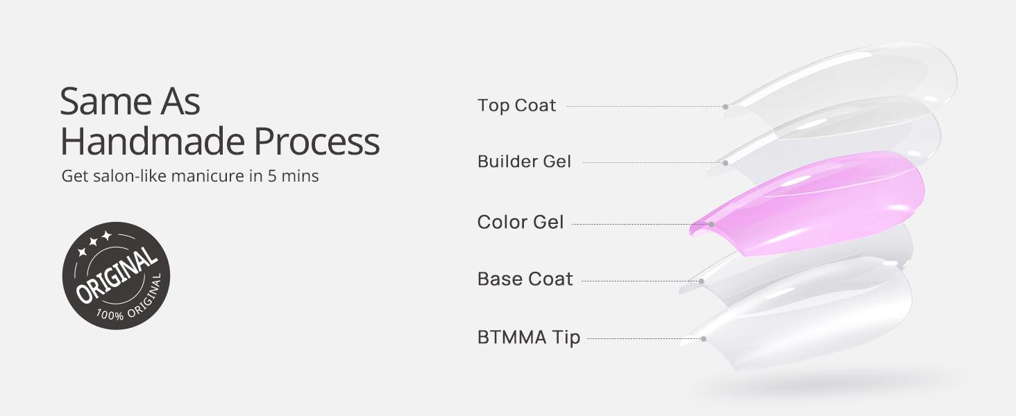 BTArtbox Press On Nails - Season of you Pastel Short Press On Nails with Glue for Women, Square or Almond Opaque Soft Gel Glue On Nails in 16 Sizes - 32 Stick On Nails Kit