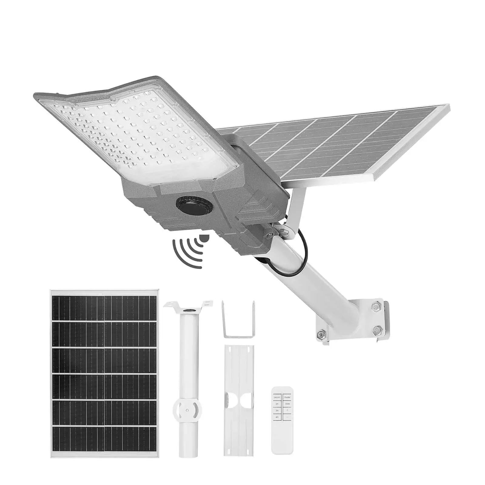 VEVOR 12000W Solar Outdoor Lights, 900000 Lumens High-Powered Split-Type LED Lamp, 240° Wide-Angle Beam, 30000 mAh Battery, Dusk-to-Dawn RF Remote Control, IP65 Water-Resistant, for Streets, Balconies, Courtyard