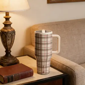 HydroJug 40oz British Plaid Insulated Tumbler perfect gift - Large Capacity for Commute & Office Desk Drinkware Flasks Mug Bottled Portable Water Bottles valentine racing