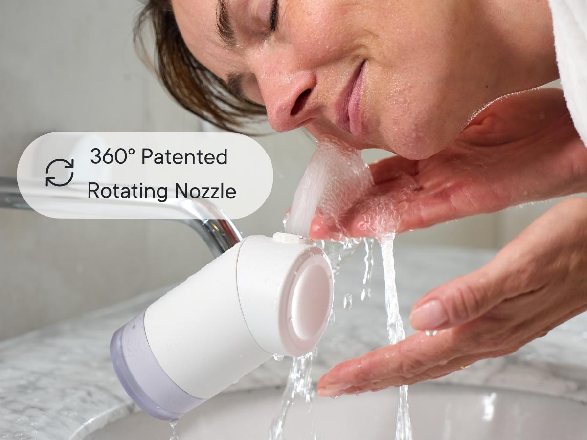 Qure Faucet Filter for Bathroom Sink Clearer Hydrated Skin Reduces Irritants Boosts Hydration Minimizes Breakouts & Irritation