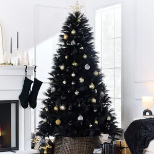 Best Choice Products Premium Artificial Pampas Christmas Trees, Multiple Colors & Sizes, Holiday Décor with Foldable Metal Base