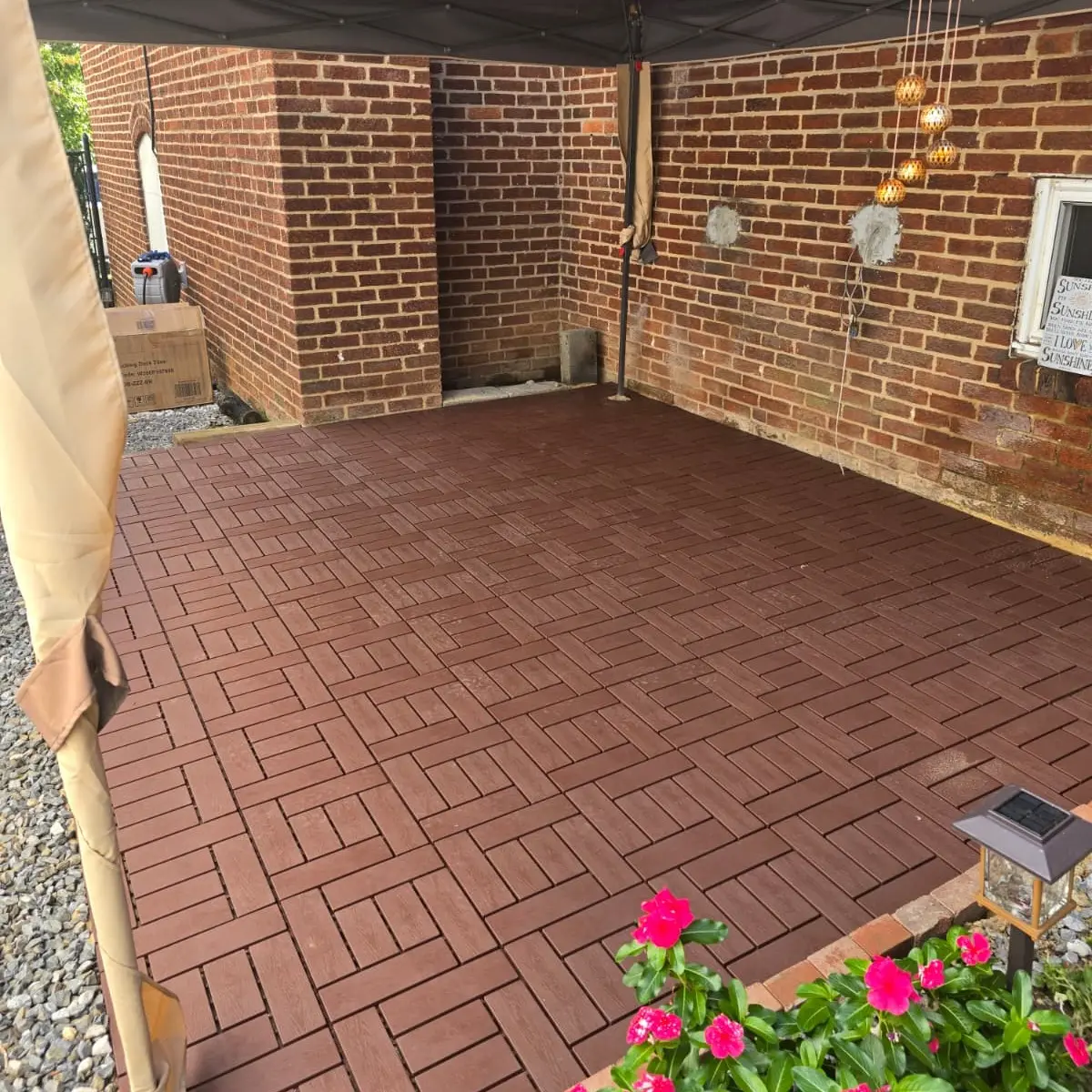 44Pcs Interlocking Deck Tiles (33Pcs+11Pcs per Box) - Fast DIY Install, Quick Click Fit, Porch-to-Indoor Use, Easy to Clean, Supplier Warranty for Outdoor/Indoor Spaces