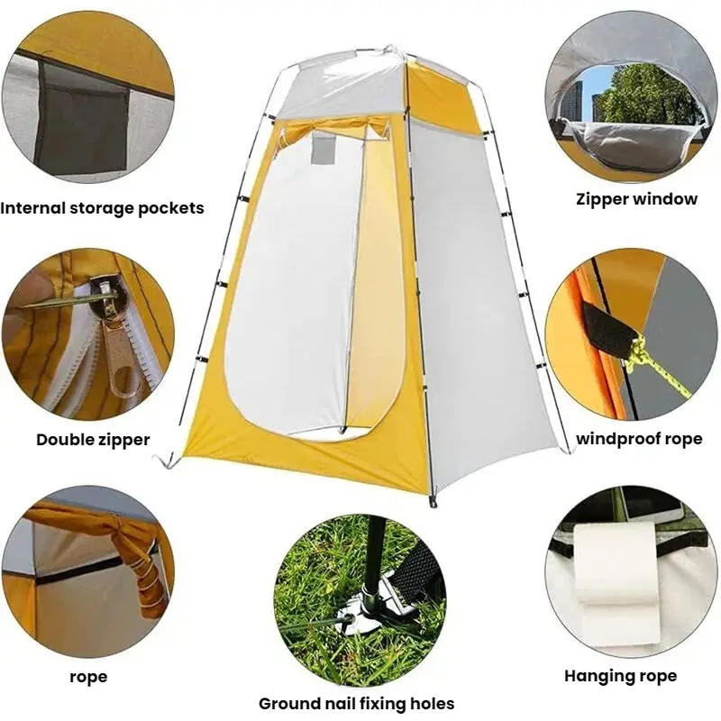 Camping Changing Tent portable toilet Shower Tent with Solar Bag Durable Shower Changing Tent Camping Toilet Tent rv bunk beach picnic fishing potty Waterproof Outdoor Shower Tent Viral Pop-Up Shower Tent Portable & Secure for Camping Beach Chang