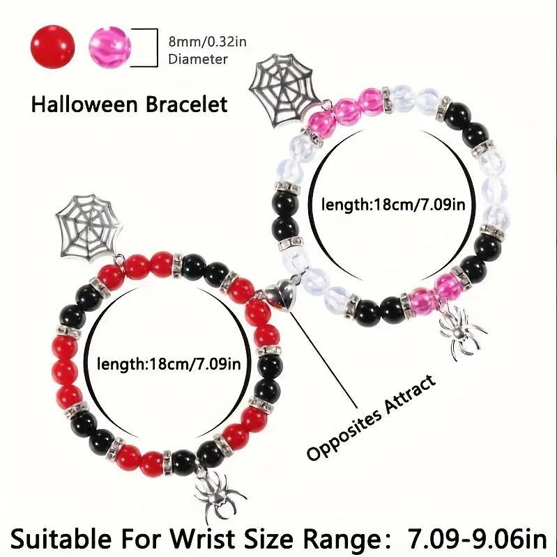 2 Counts/Set Spider Matching Friendship Bracelets For Couples Magnetic Friendship Spider MatchingBracelets For Valentine's Day New Year BraceletsGifts For Women Men Girls
